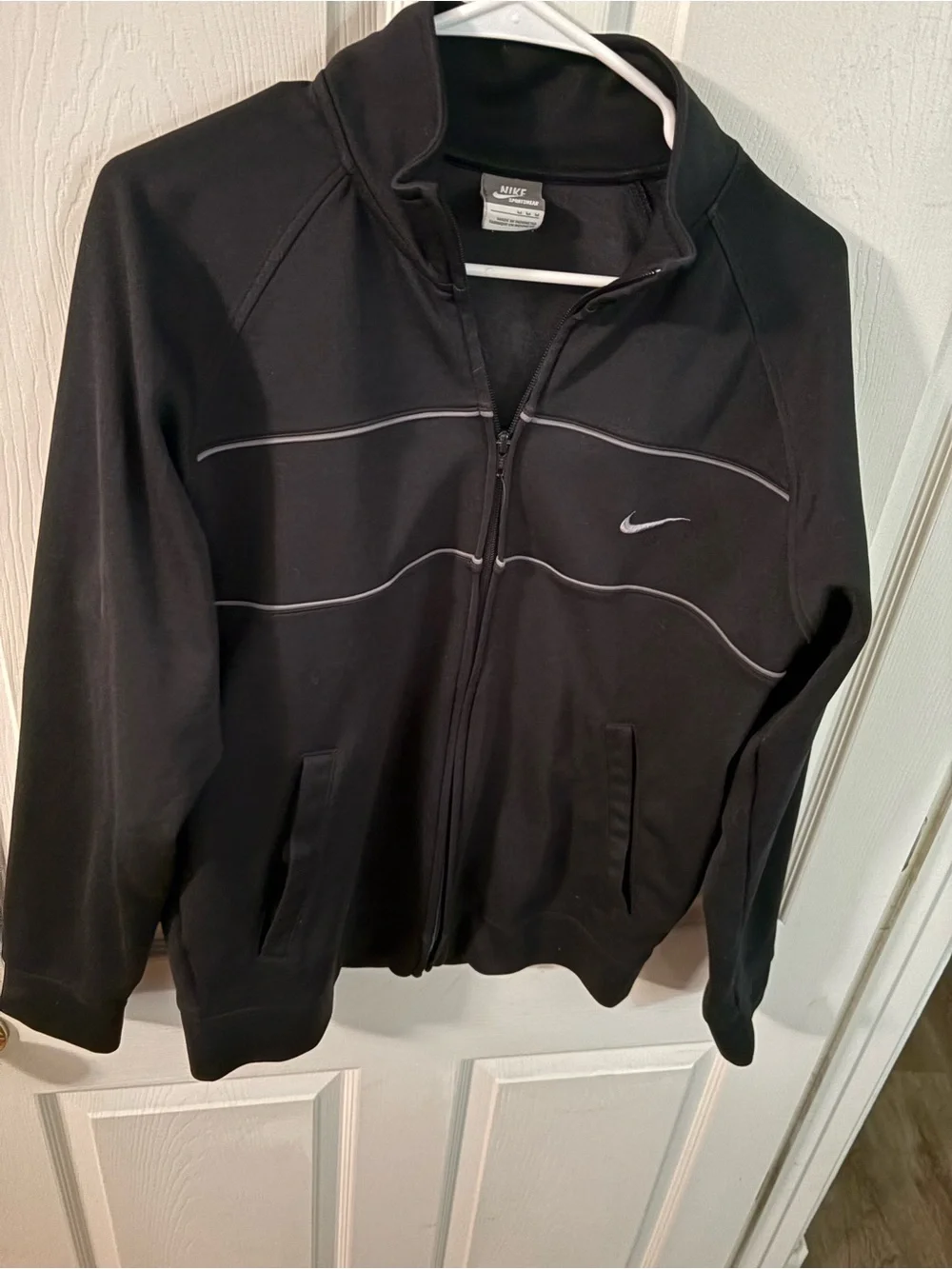 Nike Black Full-Zip Performance Jacket with Reflective Piping